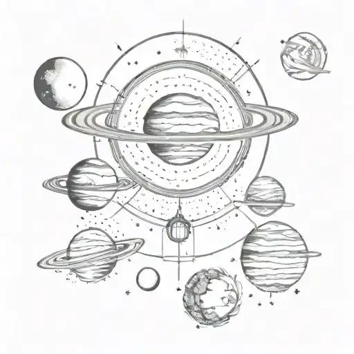 Moon Phases With Saturn And Stars