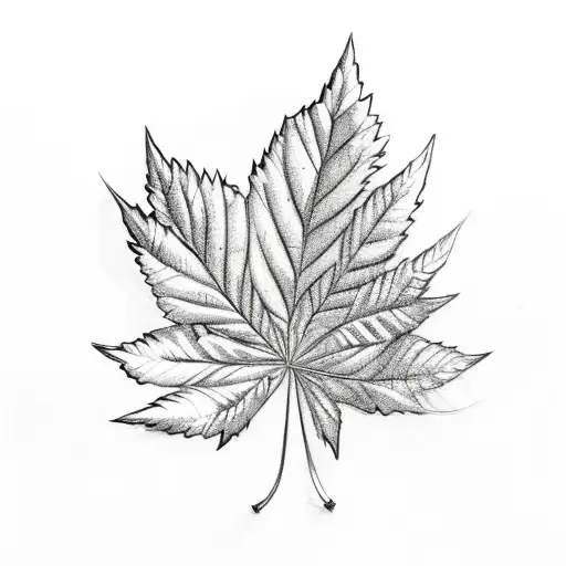 A Weed Leaf Intertwined With A Lighter