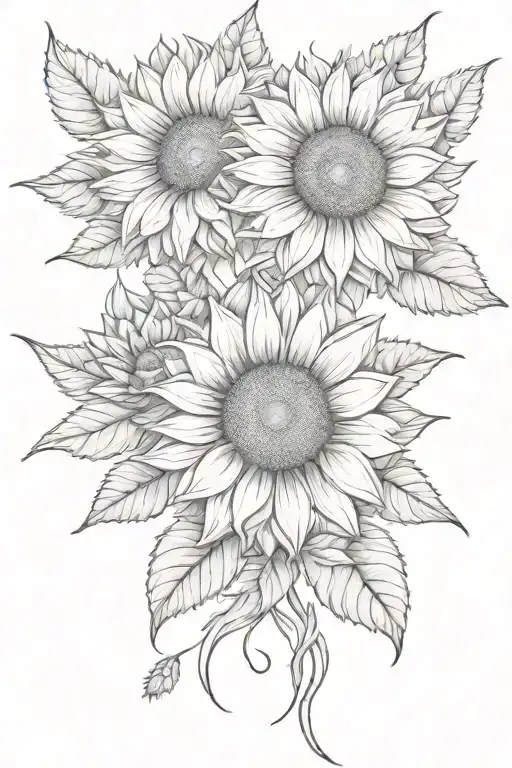 Large Sungle Sunflower Surrounded By Roses And Chrysanthemums Flower