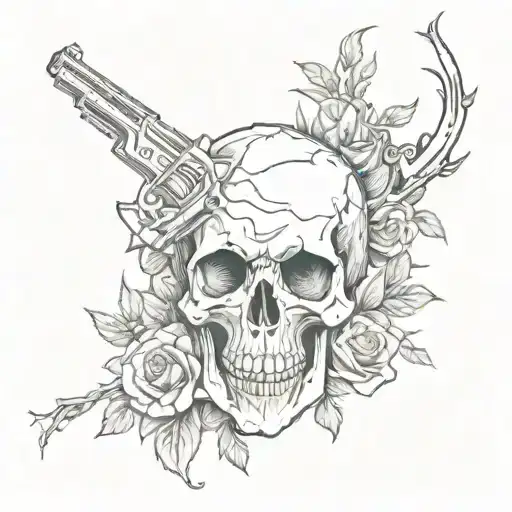 Skull Guns And Roses Growing