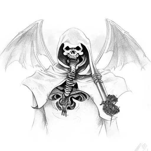 Reaper With Scythe Whispering In Ear