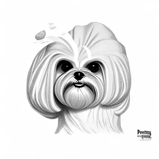 A Pharmacy Mortar And Pestle Surrounded By Sheet Music And A Maltese Dog Silhouette