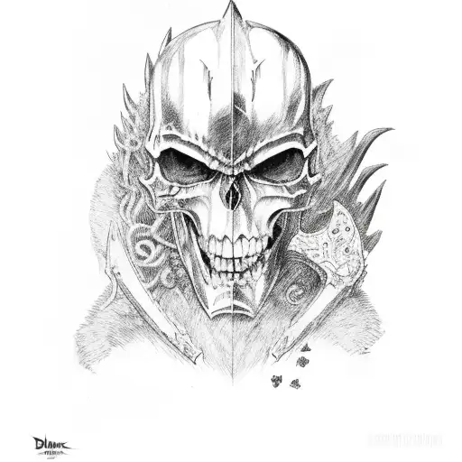 Guts From Berserk With Dragonslayer And Skulls