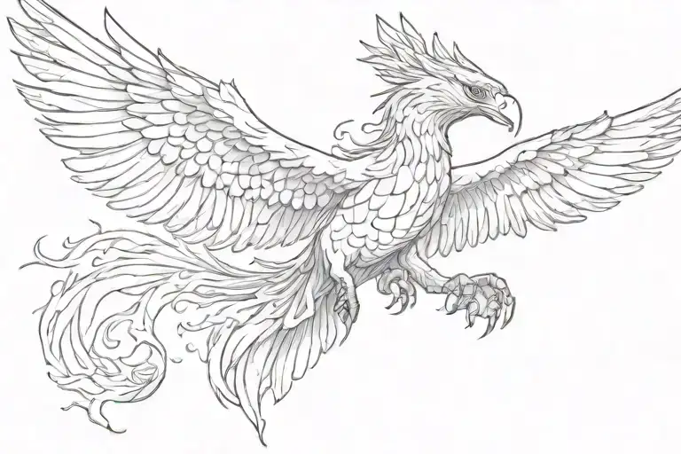 Phoenix Rising From The Ashes Holding A Small Peanut