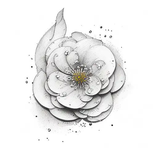 A Sakura Flower Blooming In A Watercolor Painting Style