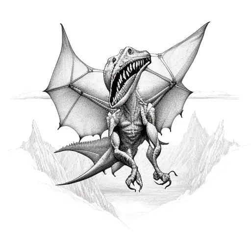 Human Hunting Pterodactyl From Above