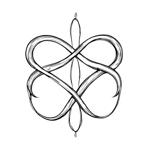 Infinity Symbol Cross With Two Lines