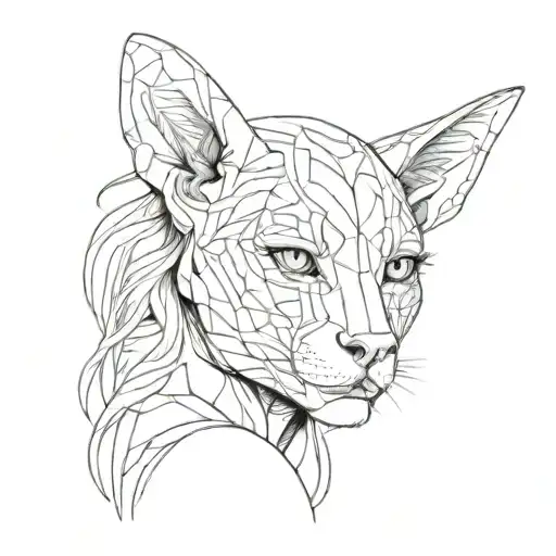 Wild Animal Depressed Woman With One Face Morphing