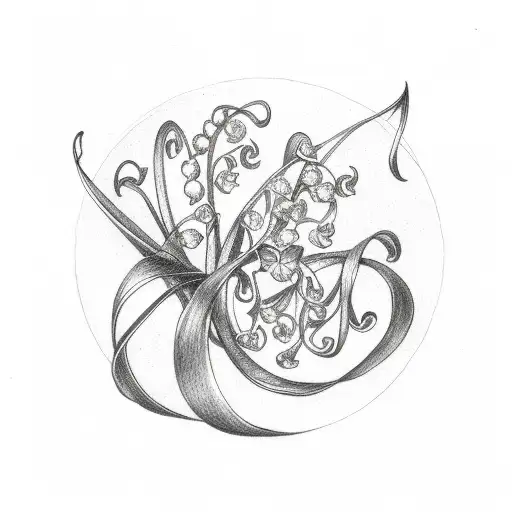 Infinity Symbol With Lily Of The Valley And Gladiolus