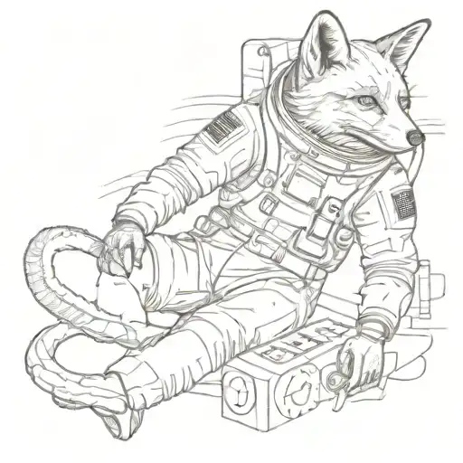 Fox In A Spacesuit Calculating Equations In Zero Gravity