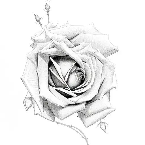 Rose Half Bloomed Half Dead Tattoo