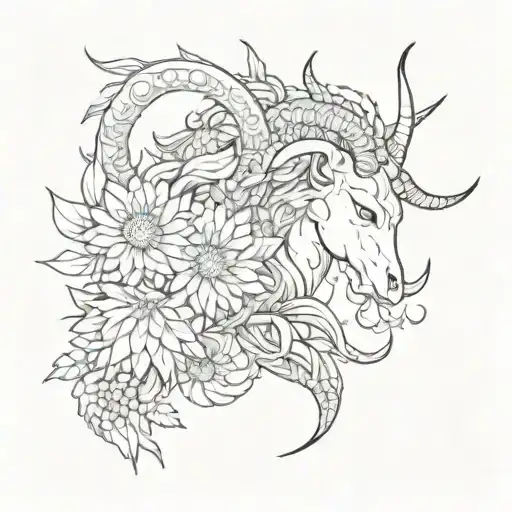 Capricorn And Chrysanthemum