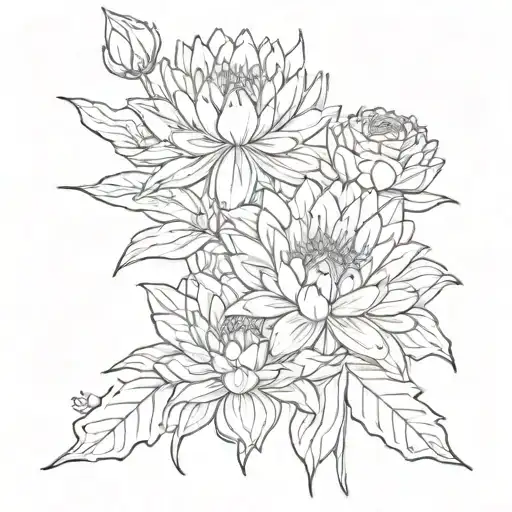 Marigold And Water Lily And Daisy