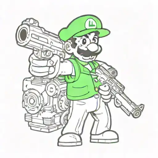 Luigi Holding A Gun