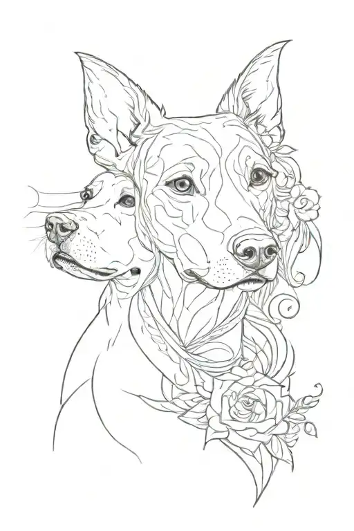 Dog Love Feminine Tattoo Design Inspired