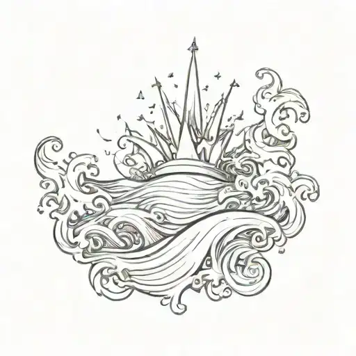 Wave And Crown Surrounded