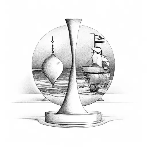 Hourglass With Ship