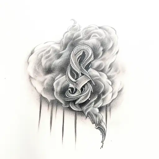 Smoke Tattoo Outlining The Word Lost