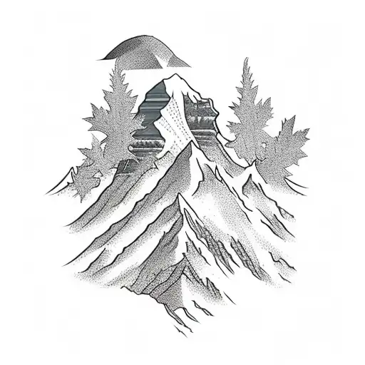 Mount Everest Inside A Maple Leaf