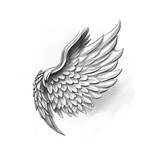 Angel Wing With Angel Number Attached