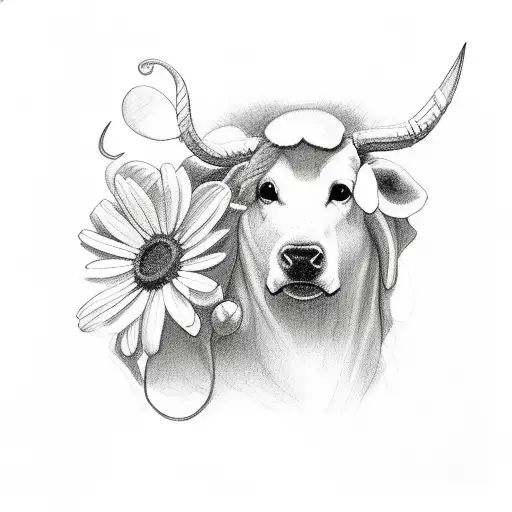 Daisy And Sweet Pea With Taurus Symbol
