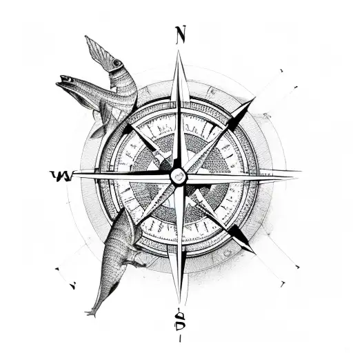 Compass With Pisces And The Name George