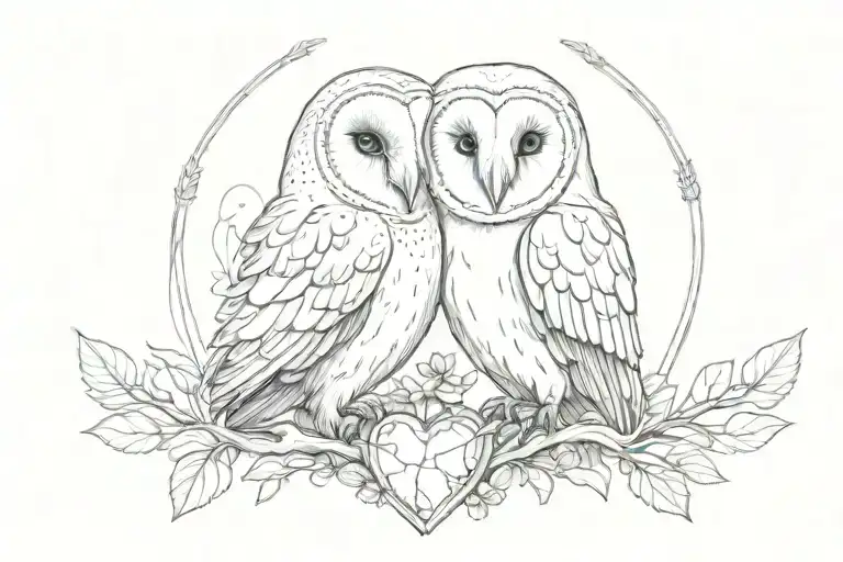 Barn Owl And Anatomical Heart