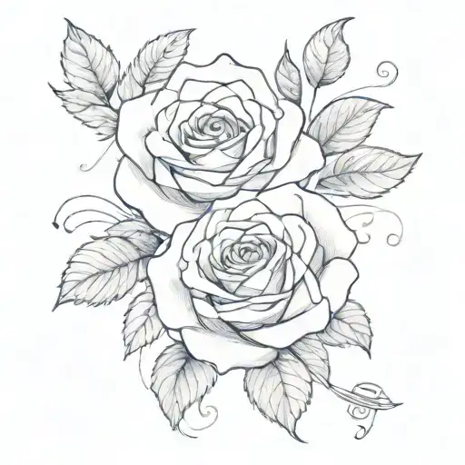 Beautiful Rose Intertwined With Elegant Music Notes And A Subtle Cross In The Back