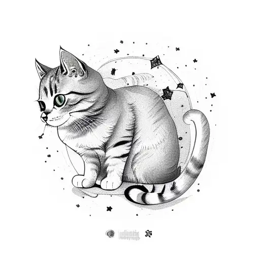 Cute Cat With Stars