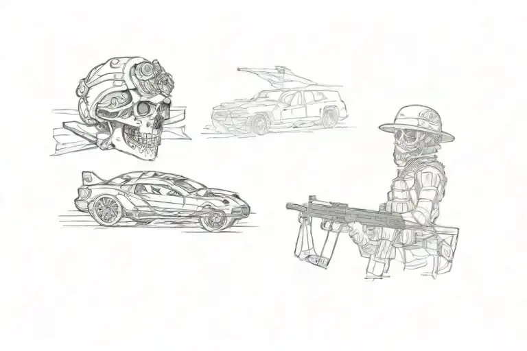 A Soldier And A Skeleton With The Words Lest We Forget