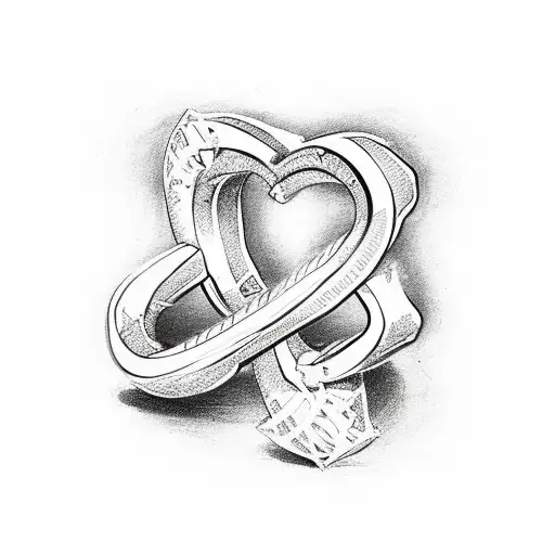 Letter A T In A Love Heart With Rings