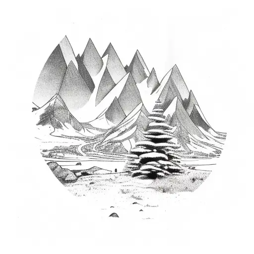 Mountain Scene And Planet