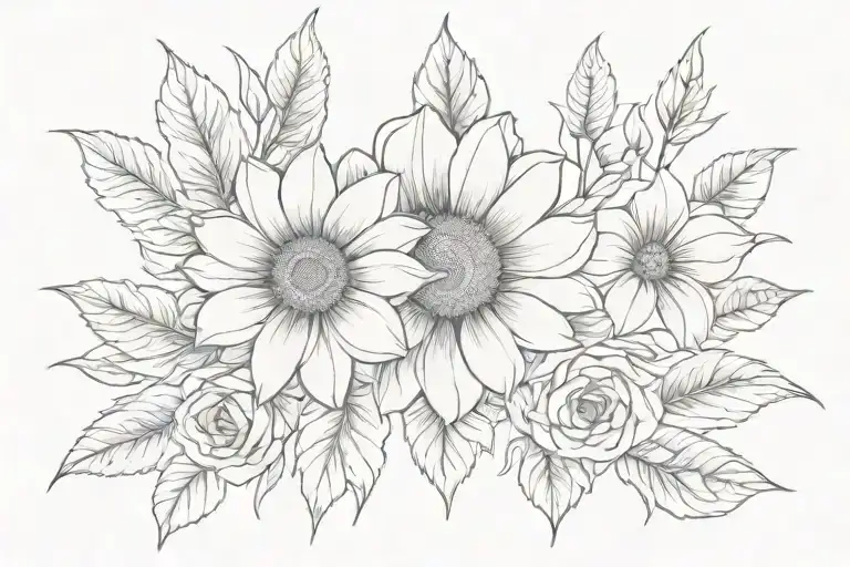 Mahogany Sunflower Rose And Lilly Flower