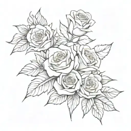 25Th Of Febuary 2023 Roman Numerals Tattoo Design With Roses Behind It