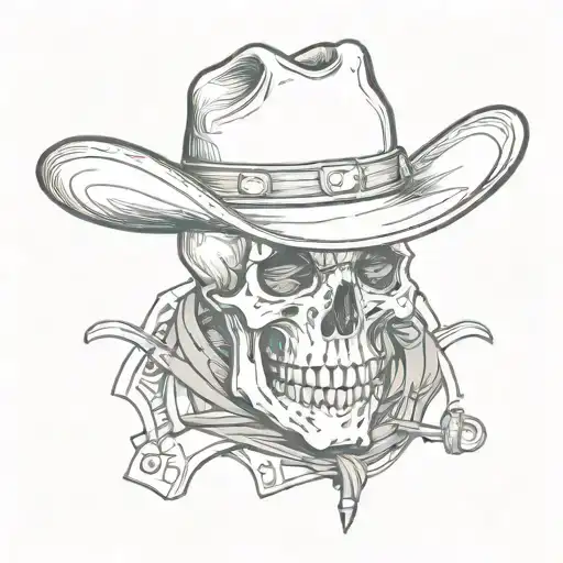 Militar Skull Waring Cowboy Hat