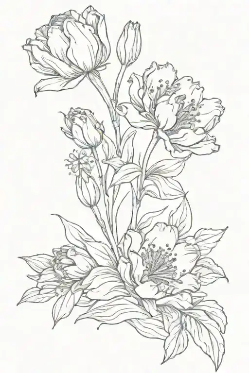 Baby Breath Flowers With Tulips Coming