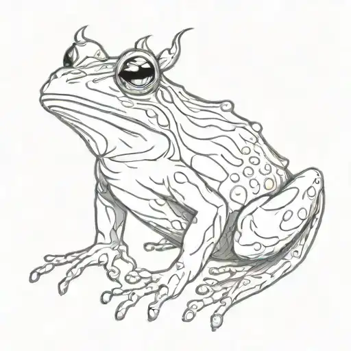 Frog With Horns And Tail Minimalism