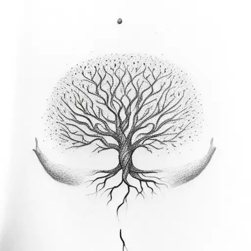 Tree Of Life With Small Animals On Black Forearm