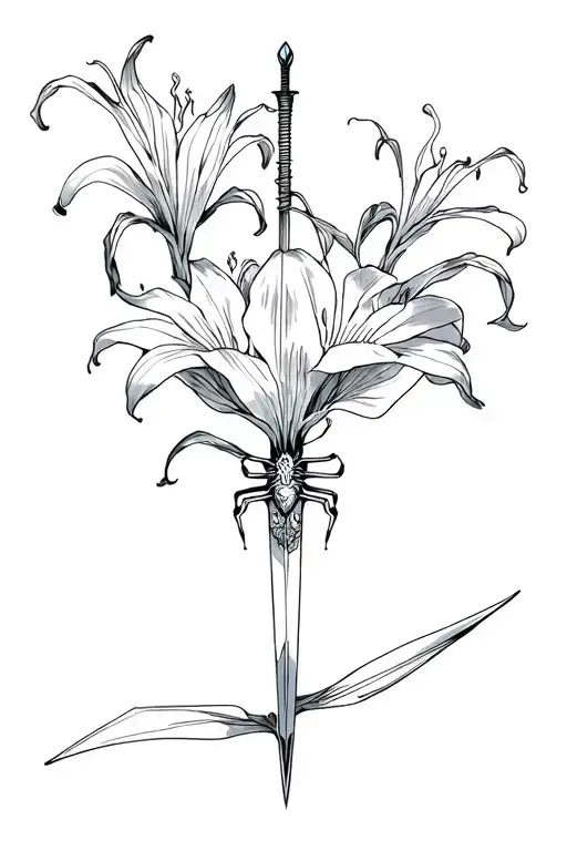 Spider Lily With Dagger Piercing