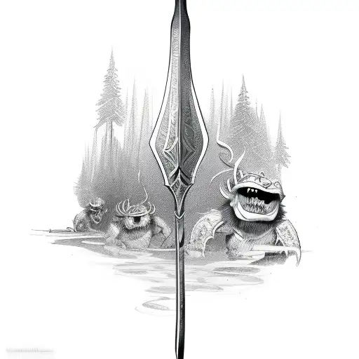Primal Cartoon Style Spear