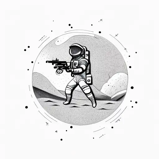 Astronaut With Gun