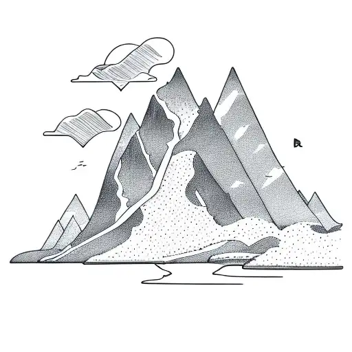 Path Connecting Mountain And Sea With A Name On Path As Raha