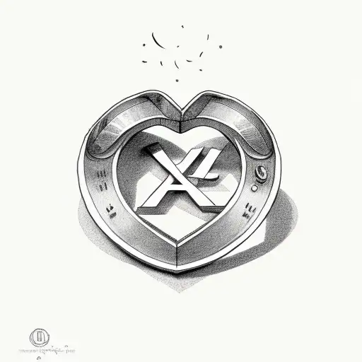 Letters A And T In A Love Heart Rings