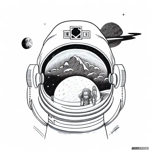 Astronaut Being Recharged By Mountains