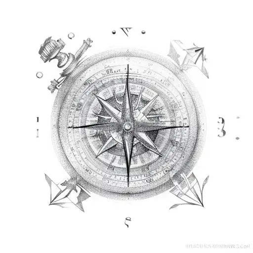 Hourglass And Compass