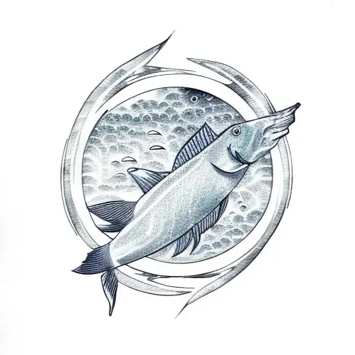 Aquarius Sign With Pisces With Nature Background