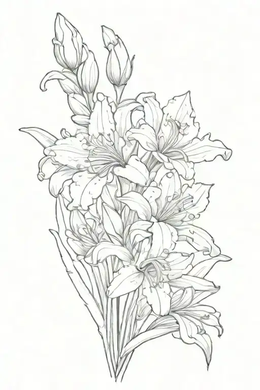 Iris Snowdrop Water Lily Gladiolus Flower Bouquet