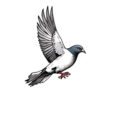 Black Pigeon Flying
