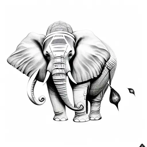 Elephant With Two Tusks