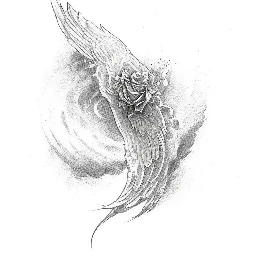 Phoenix With Rose Arm Sleeve